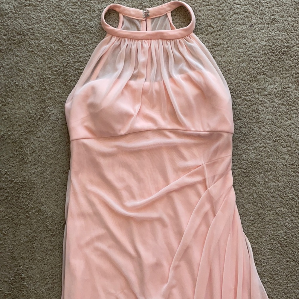 David’s Bridal Long Dress w/ Illusion Halter neck